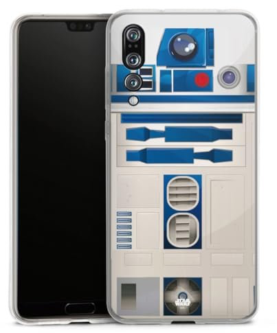 DeinDesign Silikon Hülle kompatibel mit Huawei P20 Pro Case transparent Handyhülle Star Wars R2D2 Fanartikel