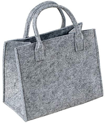 LaFiore24 Hochwertige Filztasche Einkaufstasche Damen Henkeltasche Festivalbag mittel gross hell grau