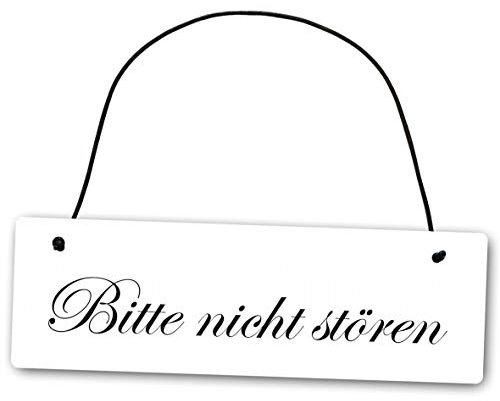 Homeyourself Metallschild Bitte Nicht stören 25 x 8 cm aus Alu Verbund (Alu, Kunststoff) für In- und Outdoor Deko Schild Dekoschild Wandschild außen und innen