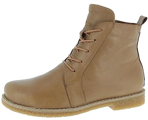 Andrea Conti Damen Stiefelette Leder Schnürboot Krepp Crepe Sohle 0344616, Größe:41 EU, Farbe:Braun