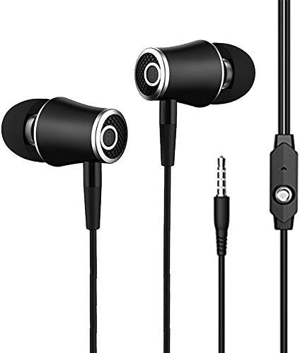 VANTIYAUS In-Ear Earbud Headphones,Earphone for Kindle Fire, Galaxy S8+, Note 8, Fire HD 8 HD 10, Paperwhite, Voyage, Oasis eReaders Earbuds Microphone Phone -Ergonomic Comfort-Fit (Black)