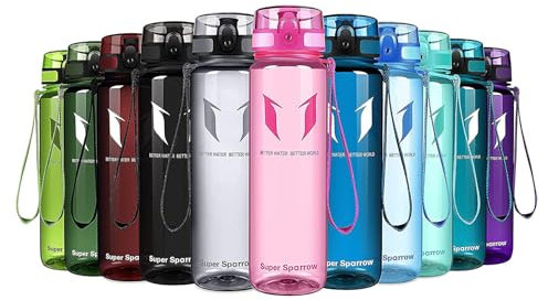 Super Sparrow Borraccia Sportiva & Bottiglia Bambini Senza Perdite - 750ml Bottiglia Acqua Plastica Riutilizzabile - Senza BPA