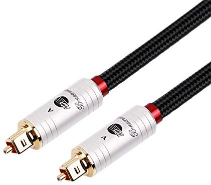 BOAACOUSTIC JIB Cavo Audio Ottico Digitale toslink qualità Audiofila– HIFI Cavo Toslink in fibra ottica per impianto Stereo Hi-Fi Soundbar TV, HQ Audio saldato-2 m