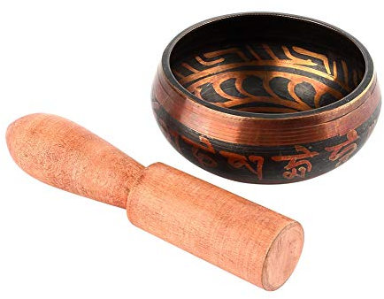 Hztyyier 8cm tibetische Klangschale mit Schlägel, Buddhismus Meditation Yoga Kupfer Klangschale für Achtsamkeitsheilung