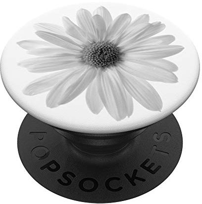 PopSockets Fleur de Marguerite Noir et Blanc PopSockets Support et Grip pour Smartphones et Tablettes