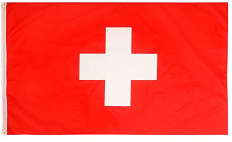 Banderas de aricona – bandera de suiza resistente a la intemperie con 2 ojales de metal - bandera suiza tradicional 90 x 150 cm