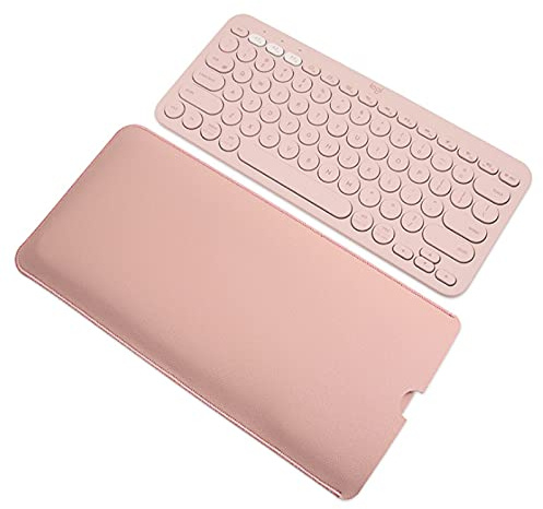 PU Leather Keyboard Sleeve Case for Logitech K380/Pebble 2/Pebble Keys 2 K380s Multi-Device Keyboard, Logitech K380 Mac Windows Chrome OS Keyboard Cover Skin Protector-Pink