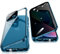 Jonwelsy Anti Peeping Hülle für iPhone 13 (6,1), 360 Grad Schutz Case, Privatsphäre Gehärtetes Glas Anti-Spähen Cover, Stark Magnetische Adsorption Metallrahmen Handyhülle für iPhone 13 (Blau)