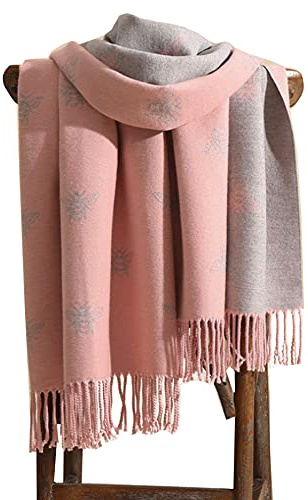 GFM®-Schal mit Bienenmotiv, sehr weich, Kaschmirgefühl - Herbst Winter - Bees Baby Rose - BESHL-BGLB