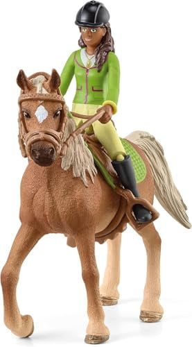 Schleich 42542 Horse Club Sarah & Mystery, dès 5 Ans, Horse Club - Coffret, 10 pièces