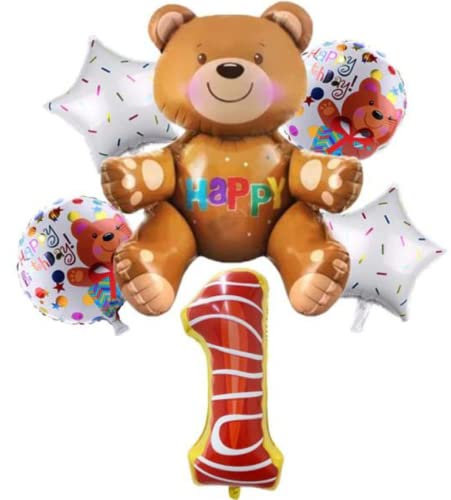 DIWULI Bären Luftballon Set 1 Jahr - Teddy-Bär Deko XL