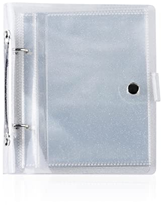 Modixun Álbum de fotos pequeño transparente para fotos de 4 x 6 pulgadas, libro de fotos de hojas sueltas, libro pequeño con 25 páginas interiores transparentes, capacidad para 50 fotos, estilo B