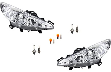 Johns, Scheinwerfer Halogen HSW passend für Peugeot 207 02/06- mit Leuchtmittel Satz LR