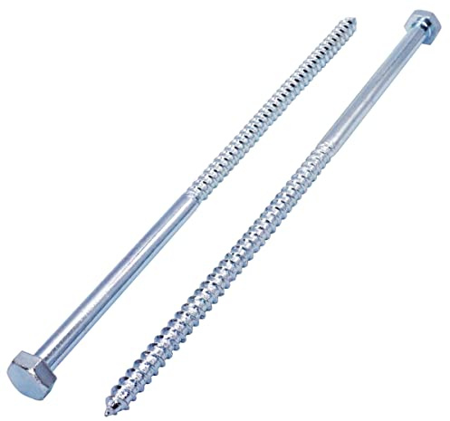 SKIR'CO 6er-Pack Sechskant-Holzschrauben DIN 571 aus verzinktem Stahl M10 x 280 mm