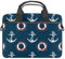 Weiße Schiffsanker-Rettungsringtasche, Messenger-Tasche, für 13 - 13,3 - 14,5 Zoll Laptop-Tablet-Tasche, Rettungsring mit Anker, Marineblau, 11x14.5x1.2in /28x36.8x3 cm