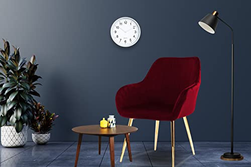 HYGRAD BUILT TO SURVIVE Velvet Dining Chairs, Dressing table chair with Backrest, for Living Room/Bedroom/Kitchen, Upholstered Velvet Seat, Golden Metal Legs (2, Red)