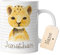 timalo® Tasse mit Namen bedrucken lassen | Motiv Löwe Tiere Personalisierte Kindertasse mit Wunschname für Kinder Geschenktasse Jungen | mug-t2-27