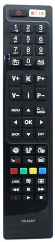 azwok RC4848F Remote Control Replacement for Hitachi Bush Digihome Finlux JVC Laurus Linsar Luxor MitchelBrown Polaroid Techwood Telefunken Visitech TV 32HB6J61U 24HBJ55U 50HB6T72UA 43HB6T72U
