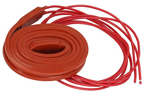 Natudeco 15 x 2000 mm Nastro riscaldante autoregolante Cintura riscaldante in silicone 80W Linee di riscaldamento antigelo Nastro per compressore(CC 12V)