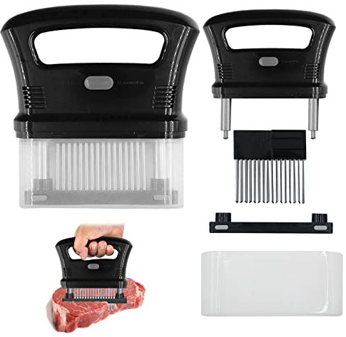 Nizirioo Steaker Fleischzartmacher Fleischklopfer Edelstahl Tenderizers Fleisch Tenderizer Meat Tenderizer Abnehmbare mit 48 Klingen Steaker Fleischzartmacher zum Zartmachen von Rind/Huhn/Schwein