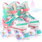 NEMONE Inline Skates for Girls Children 4 Sizes Adjustable Pink Inline Skates for Children Indoor Outdoor Girls Children
