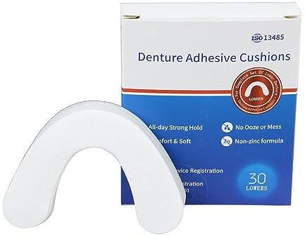 120Pcs/4 Sac Coussin Adhésif pour Prothèses Dentaires sans Zinc Coussin Adhésif Prothèses Dentaires Durable, Supérieur/Inférieur (Inférieur)
