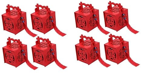 Abaodam 8pièces Boîte à Bonbons Bois Chinois Design Dentelle Et Perles Bleues Idéale Pour Mariages Fêtes Contenant Des Douceurs Et Originaux s
