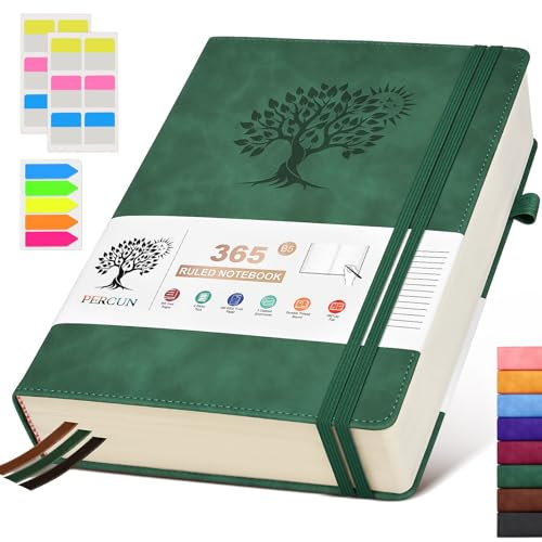 B5 Lined Journal Notebook - 365 Page Large Leather Journals for Writing Women & Men,Hardcover Notebook with 100Gsm Thick Pages,Daily Diary for Travel, Work,School,Note Taking,College Ruled (7.6 x