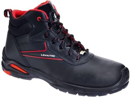 Lemaitre Chaussures de sécurité hautes George HIGH S3 ESD SRC Noir/Rouge 42 - Chaussures de sécurité
