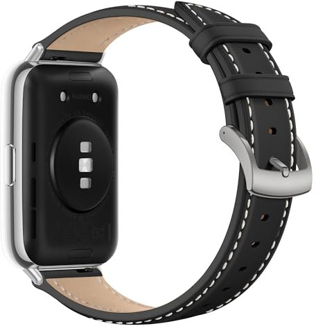 KoGiio Pelle Cinturino Compatibile con Huawei watch fit 2, Cinturino di Ricambio a Sgancio Rapido per Uomo e Donna, Cinturino Smartwatch Compatibile con Huawei watch fit 2 - Nero