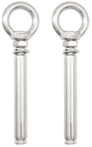Ruidee 2 viti ad anello in acciaio inox, con ancora, M10 x 100 mm, con anello di espansione, bullone per occhi, vite di espansione per costruzioni in calcestruzzo e muratura (PZ-LS/M10 x 100 MM)