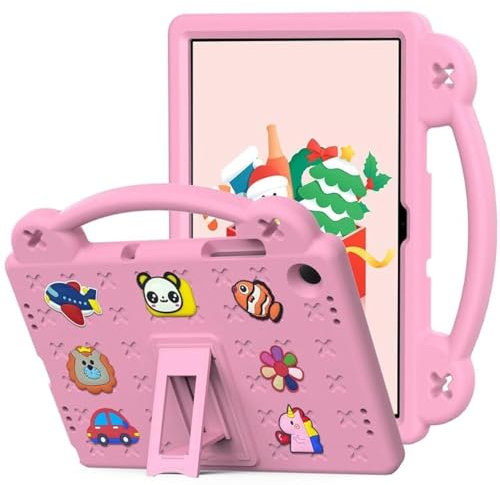 Funda para tablet Samsung Galaxy Tab A9 Plus 2023 de 11 pulgadas para niños, apta para niños, bonito diseño, asa con soporte, funda protectora ligera de EVA, rosa