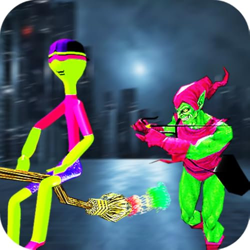 Flying Stick Man Hero – Großes Monster-Kampfspiel – Erstaunlicher Super Rope Hero – Real OpenWorld City Crime Simulator – Magischer epischer Kampf – Warrior Stick Man-Spiele