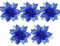 KOOMAL 5 x glitzernde Weihnachtssterne, künstliche Blumen, Weihnachtsbaumschmuck (Clips nicht im Lieferumfang enthalten) (dunkelblau)