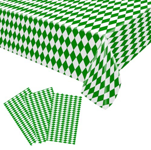 3PCS Karierte Tischdecke,Grün Weiß Karierte Tischdecke 220x130cm Plastiktischdecke,Table Cloth Weihnachtstischdecke Plastik Tischdecke mit Karierter Flagge für Weihnachten,Racing Party Dekoration