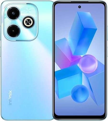 Infinix Hot 40i (RAM: 4 + 4 GB, ROM: 128 GB), 16,8 cm (6,6 Zoll) HD+ Display, 50 MP Dual-KI-Rückkamera, 32 MP kristallklare Frontkamera, 5000 mAh Akku mit 18 W Schnellladung, Palmblau