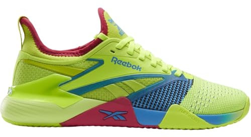 Reebok Mens Nano Court 43 Training Shoes, Digital Lime Aqua Bold Pink, 43 EU