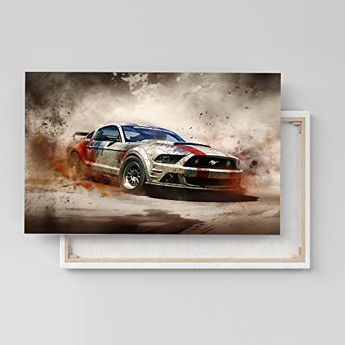 Dekomundo Ford Mustang Auto Poster, Leinwandbild oder Bild mit Rahmen, 60x90 cm, Leinwandbild
