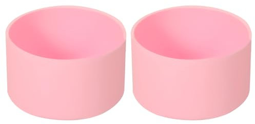 sourcing map 2pcs 7.5cm Protective Silicone Boot Sleeve for 12-24 oz, Water Bottle Bottom Anti-Slip Sleeve Cover, Universal Cup Bottom Accessories, Pink