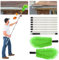 Telescopic Gutter Cleaning Tool, 122 Inch/10FT Gutter Cleaner with Hard & Soft Bristle Brush Head, Detachable Gutter Cleaning Brush, Gutter Cleaner with Telescopic Handle for Cleaning Leaves (Green)