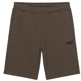 Superdry Herren Essential Logo Jersey Shorts Dunkles Olivgrün XL
