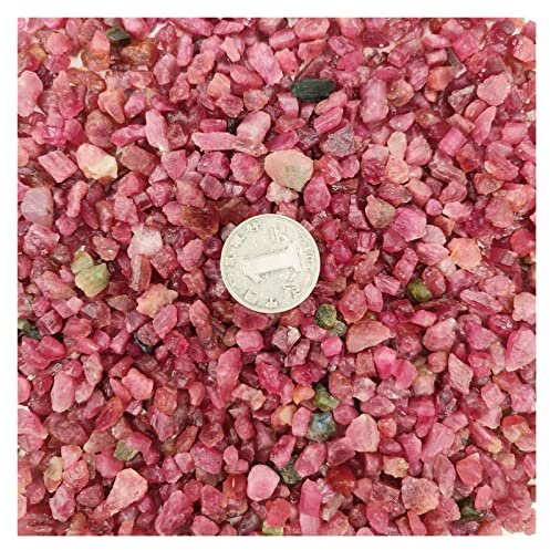YLQUXEUV Natürlicher Kristall, rau, 1 kg/2,2 LB, Bulk, natürlich, rot, bunt, Turmalin, Kies, Felsen, Rohe Kristalle, Chips, Mineralheilungsedelstein, Aquarium, Wohnkultur, Heimdekoration, Bulk