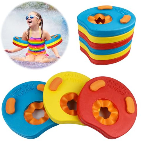 6 Stück Swimming Discs Kinder, Schwimmscheiben Kinder Set Kein Aufblasen Erforderlich, Gebrauch Für 3 bis 7 Jahre Jungen Mädchen im Schwimmbad oder am Strand Schwimmen Lernen