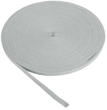 PATIKIL Baumwollband Baumwolle Gurtband 10mm x 45m, Schrägband Baumwoll Nahtband Köperband Saumband Einfassband Stoffband Webband zum Nähen für DIY Basteln Stricken Verpackung, Silber-Grau