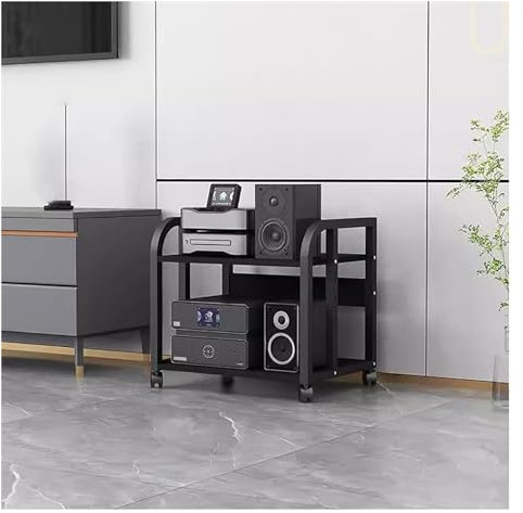 hifi rack 2-, 3-, 4- oder 5-stufiger Audiogeräte-Rack-Schrank für Kopfhörer, Monitore, Aufnahme, Videospiele/DVD-Regal, Ständer, Aufbewahrungsregal – Plattenspieler-Konsolenschrank im Vintage-Stil(2 T