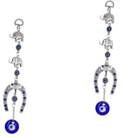 Cabilock 2stücke Türkischer Blauer Augen Mit -Symbol Für Schutz Und Glück Dekoration Für Zuhause Und Auto Hochwertigem Legierungsmaterial Für Von Glücksbringern