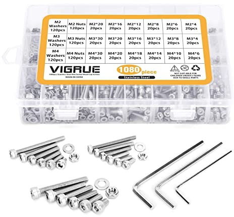 COSSIKA Kabelstecker, 1080 Stück SM2.54-Kits, 2-polig/3-polig/4-polig/5-polig, 2,54 mm Pitch, Buchsen- und Steckerleisten-Kabelstecker JST SM2.54 M2M3M4 Innensechskant