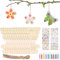 DAWRIS 40 Stück Bastelsets für Kinder, Schmetterling und Blume Schmetterling Holz mit Aquarellstift & Edelsteinaufkleber Basteln Kindergeburtstag Holz Bastelset Handwerk DIY Jungen Mädchen