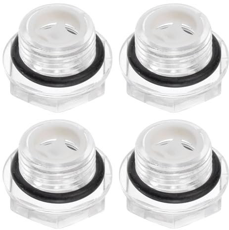 QUARKZMAN 4pz Vetro Spia Olio Compressore Aria M18 x 1.5mm Indicatore Livello Liquido Maschio Indicatore Olio Testa Esagonale Plastica O-Ring per Raccordi Compressore Aria, Trasparente