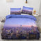 Sommer Bettwäsche 155x220 New York - Stadt Bettbezug 155x220 3 Teilig, Weiche & Angenehme Mikrofaser Bettbezüge & 2 Kissenbezug 80x80, Bettwäsche-Sets mit Reißverschluss B%-232